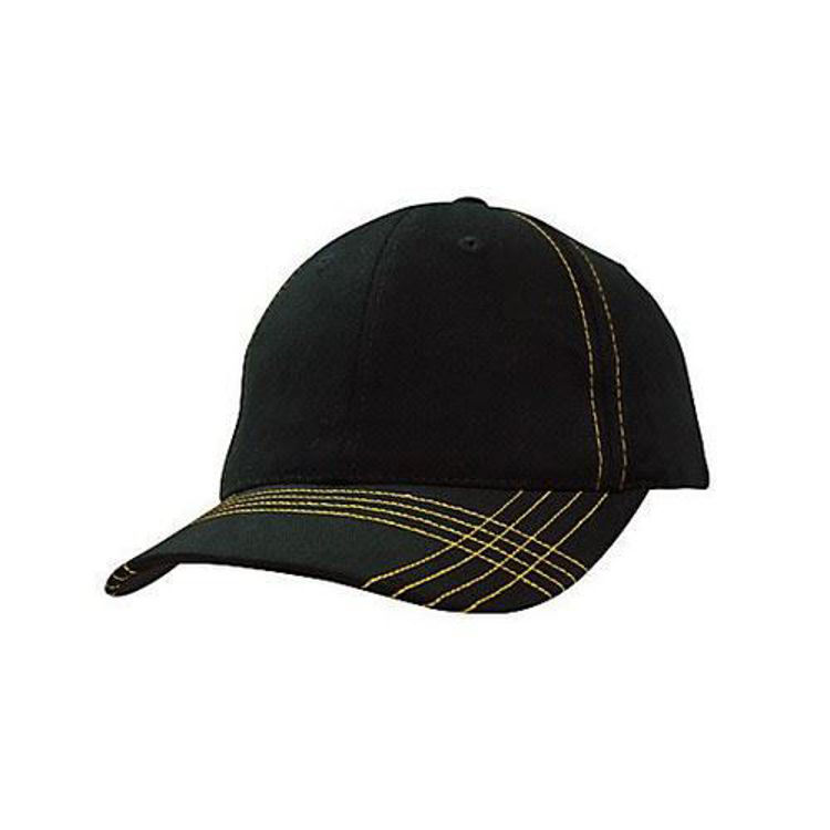 Picture of Brushed Heavy Cotton Cap with contrast cross stitch on peak