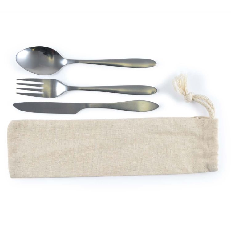 Picture of Banquet Cutlery Set in Calico Pouch