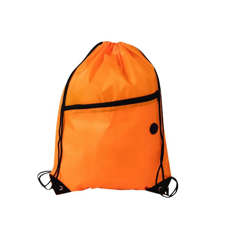 Picture of Polyester Drawstring Bag with Zippered Pocket