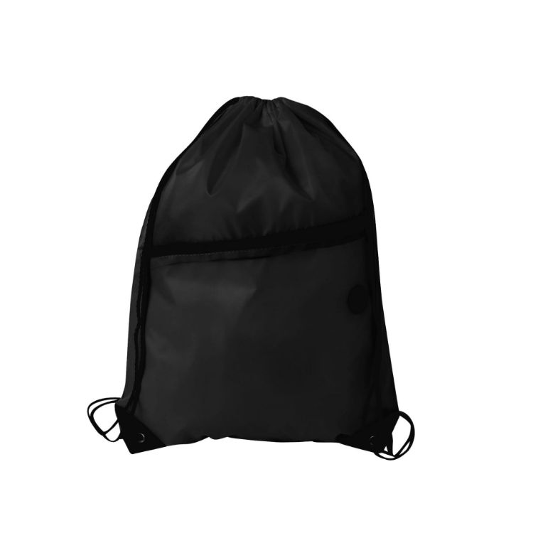 Picture of Polyester Drawstring Bag with Zippered Pocket