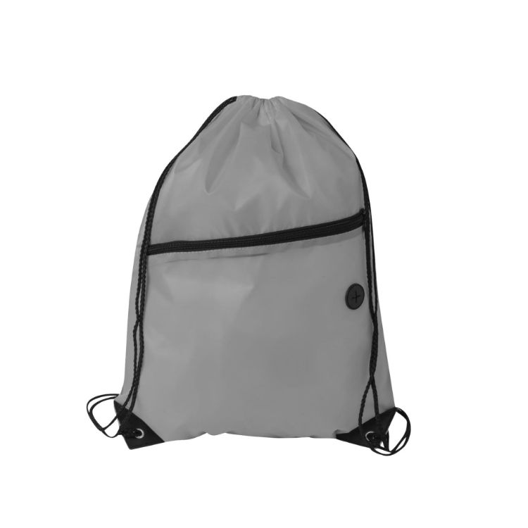 Picture of Polyester Drawstring Bag with Zippered Pocket