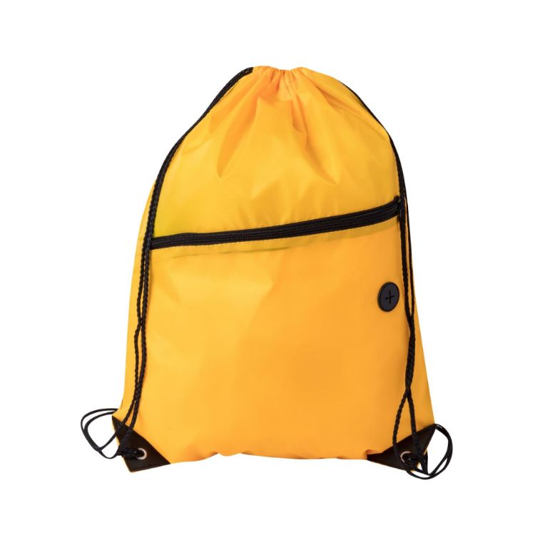 Picture of Polyester Drawstring Bag with Zippered Pocket