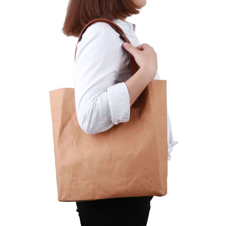 Picture of Washable Kraft Paper Bag with PU Handle(390x330x100mm)