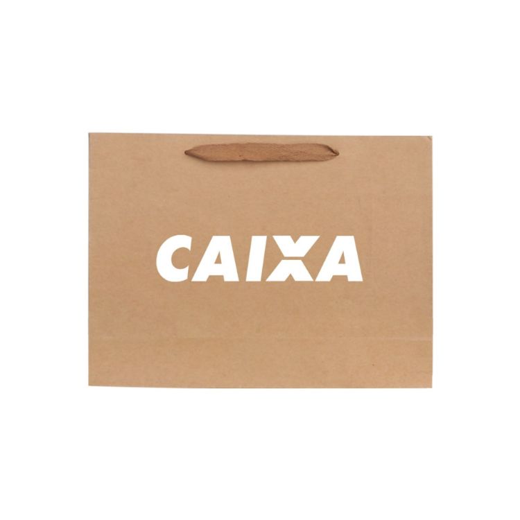Picture of Medium Crosswise Paper Bag with Fabric Flat Handle(270 x 200 x 80mm)