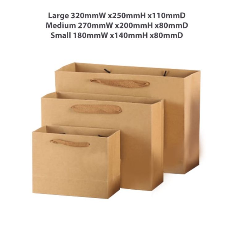 Picture of Medium Crosswise Paper Bag with Fabric Flat Handle(270 x 200 x 80mm)