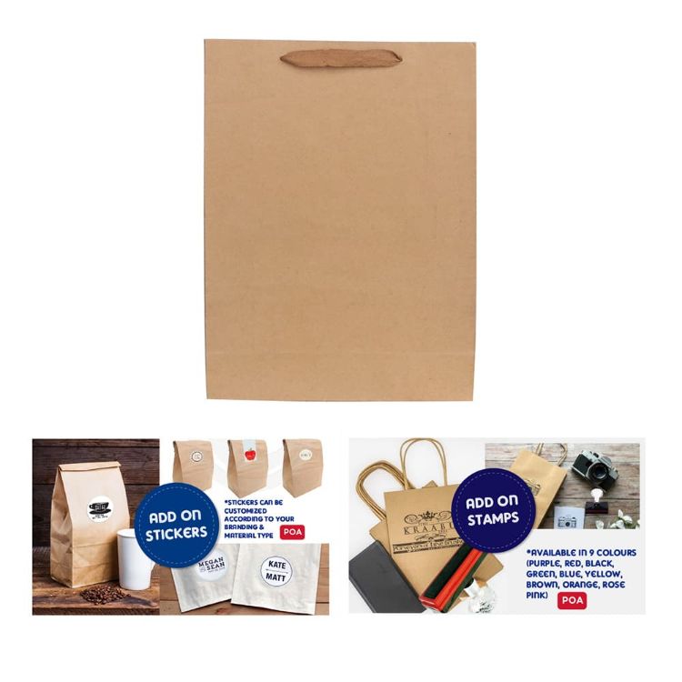 Picture of Large Vertical Paper Bag with Fabric Flat Handle(300 x 400 x 110mm)