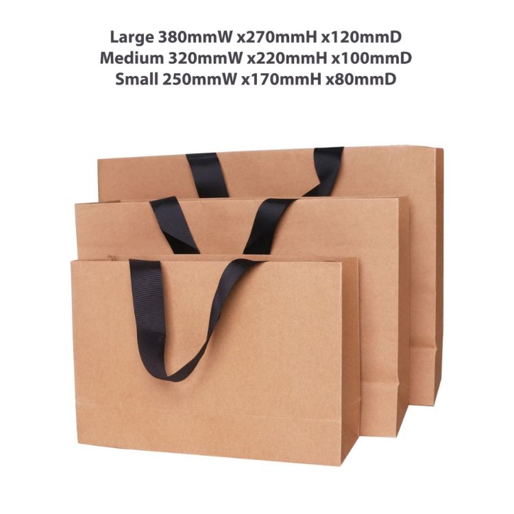 Picture of Medium Paper Bag with Flat Handle(320 x 220 x 100mm)