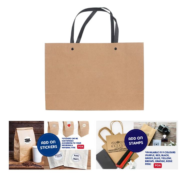 Picture of Small Crosswise Paper Bag with Knitted Handle(250 x 170 x 90mm)