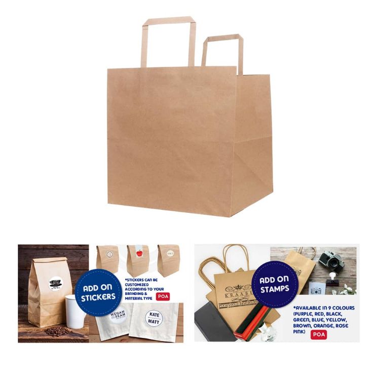 Picture of Flat Handle Kraft Paper Bag(250x250x250mm)