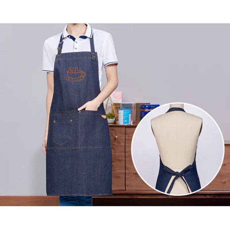 Picture of Poly-Cotton Denim Full Bib Apron With Neck Strap