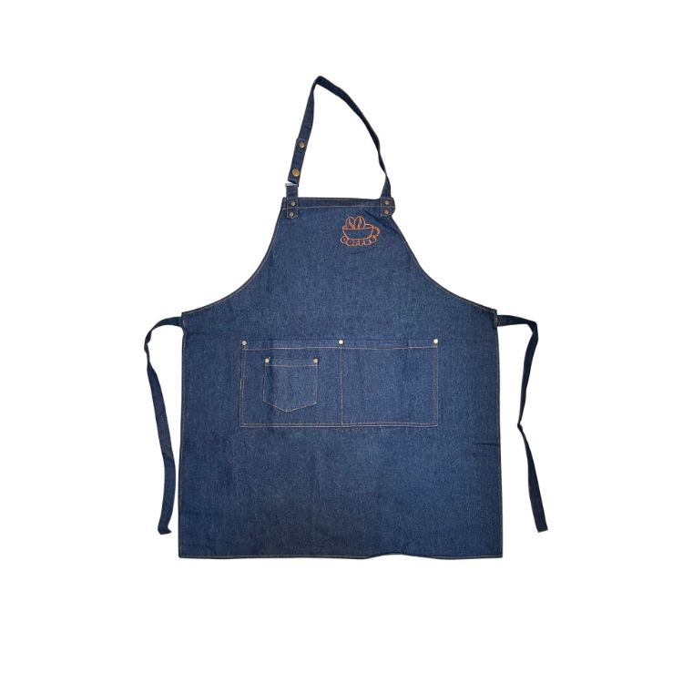 Picture of Poly-Cotton Denim Full Bib Apron With Neck Strap