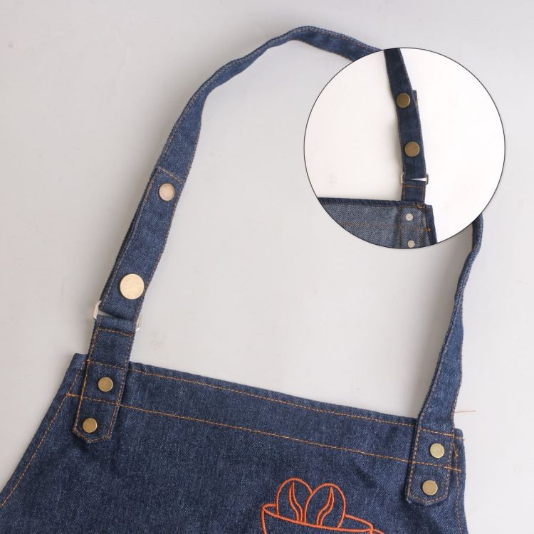 Picture of Poly-Cotton Denim Full Bib Apron With Neck Strap