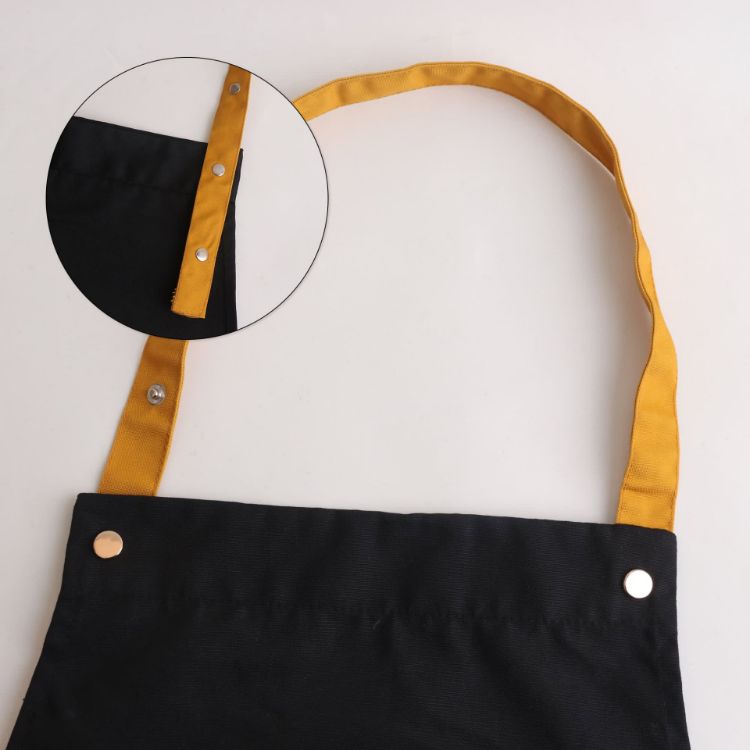 Picture of Poly-Cotton Canvas Full Bib Apron With Colour Neck Strap