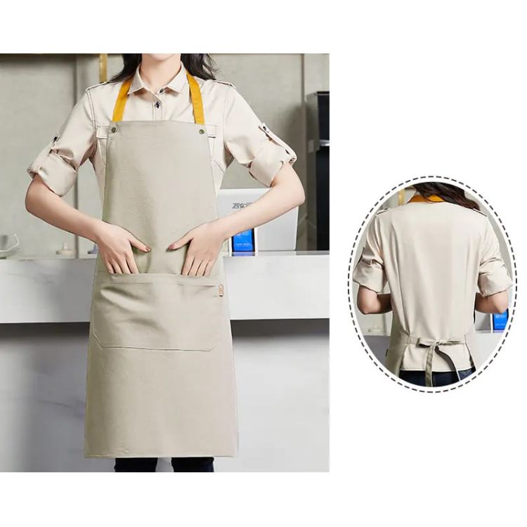 Picture of Poly-Cotton Canvas Full Bib Apron With Colour Neck Strap