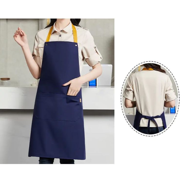 Picture of Poly-Cotton Canvas Full Bib Apron With Colour Neck Strap