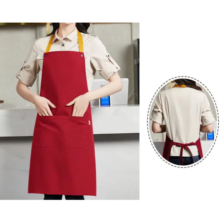 Picture of Poly-Cotton Canvas Full Bib Apron With Colour Neck Strap