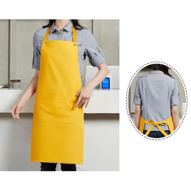 Picture of Poly-Cotton Canvas Full Bib Apron With Colour Neck Strap