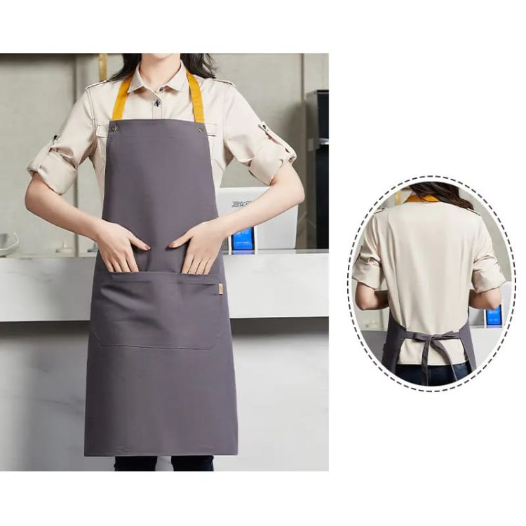 Picture of Poly-Cotton Canvas Full Bib Apron With Colour Neck Strap