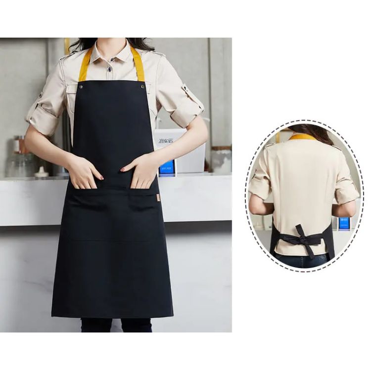 Picture of Poly-Cotton Canvas Full Bib Apron With Colour Neck Strap