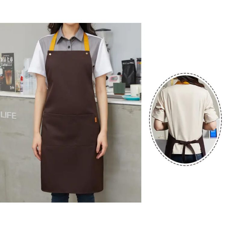 Picture of Poly-Cotton Canvas Full Bib Apron With Colour Neck Strap