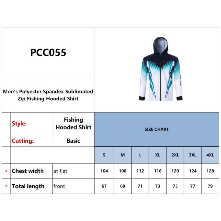 Picture of Men's 100% Polyester Sublimated Fishing Hooded Jacket