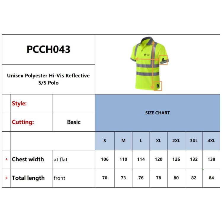 Picture of Unisex Polyester Hi-Vis Reflective S/S Polo