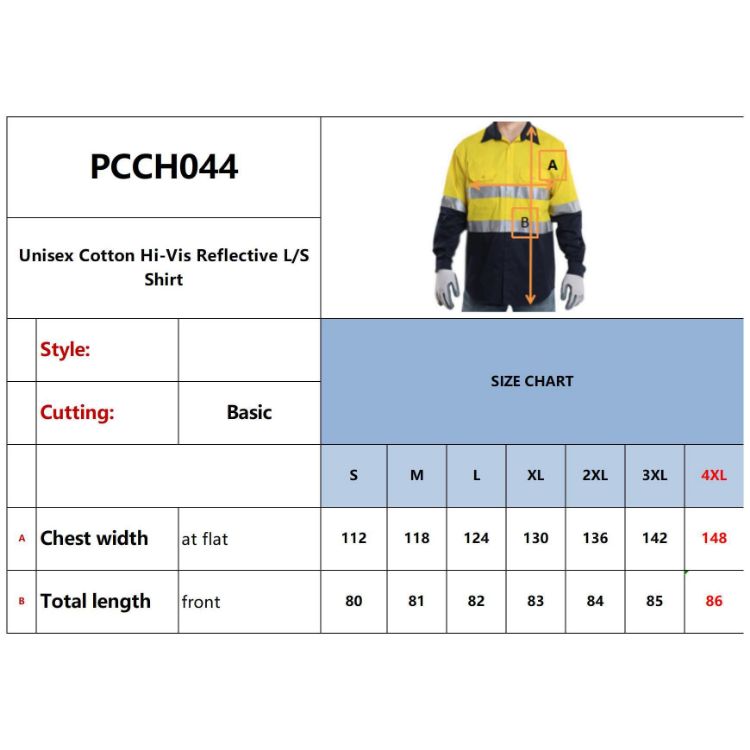 Picture of Unisex Cotton Hi-Vis Reflective L/S Shirt