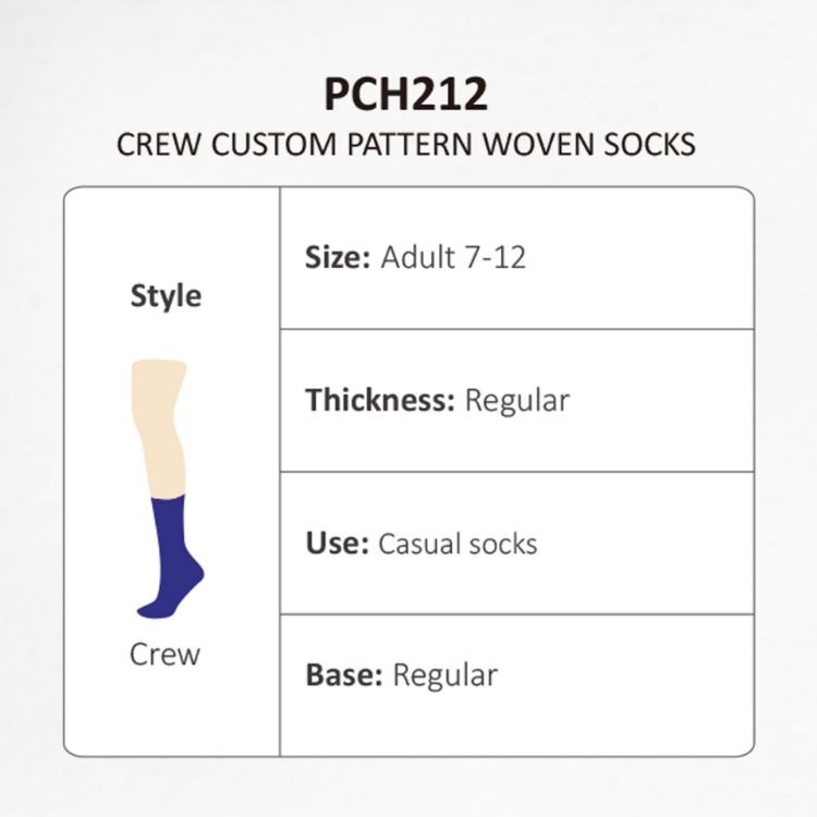 Picture of Crew Custom Pattern Woven Socks