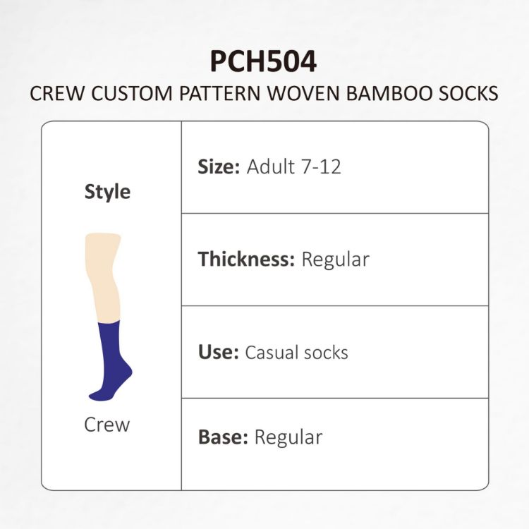 Picture of Crew Custom Pattern Woven Bamboo Socks