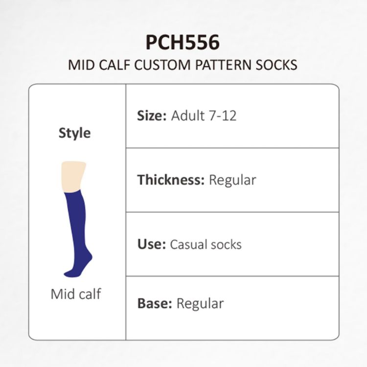 Picture of Mid Calf Custom Pattern Socks