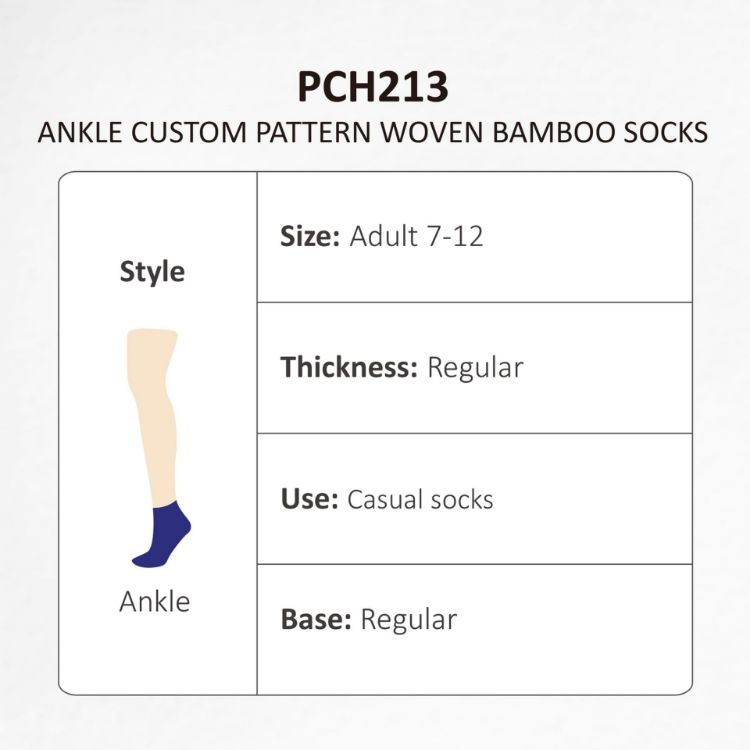 Picture of Ankle Custom Pattern Woven Bamboo Socks