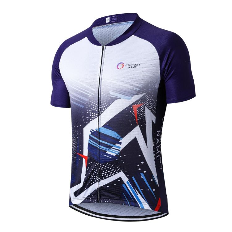 Picture of Unisex Sublimated Stand Collar  Raglan Short Sleeves Cycling Jersey