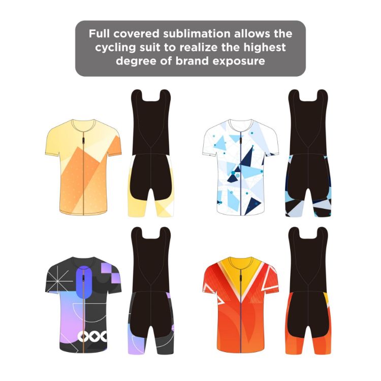 Picture of Unisex Sublimated Stand Collar  Raglan Short Sleeves Cycling Jersey