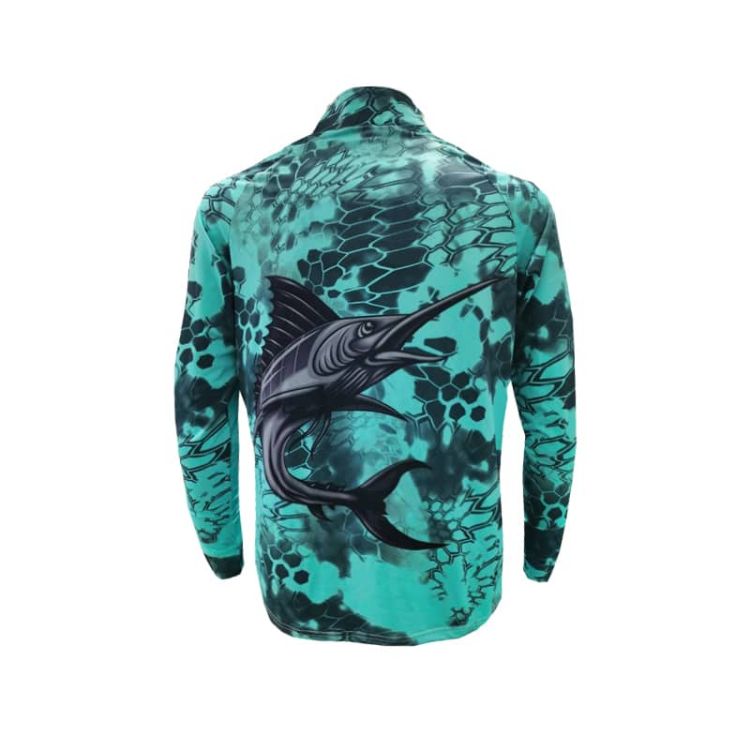 Picture of Men's Polyester Spandex Sublimated 1/4 Zip Fishing Pullover