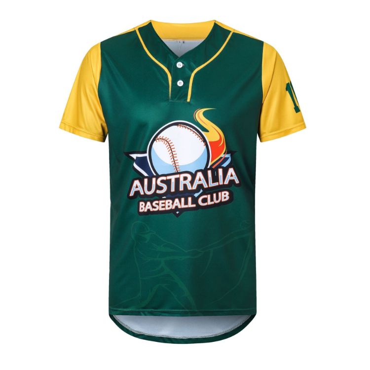 Picture of Men's 100%Polyester Sublimated 2-Button Baseball Jersey