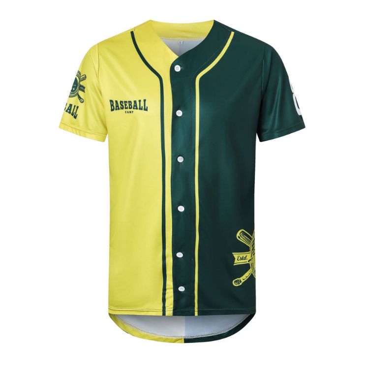 Picture of Men's 100%Polyester Sublimated Full-Button Baseball Jersey