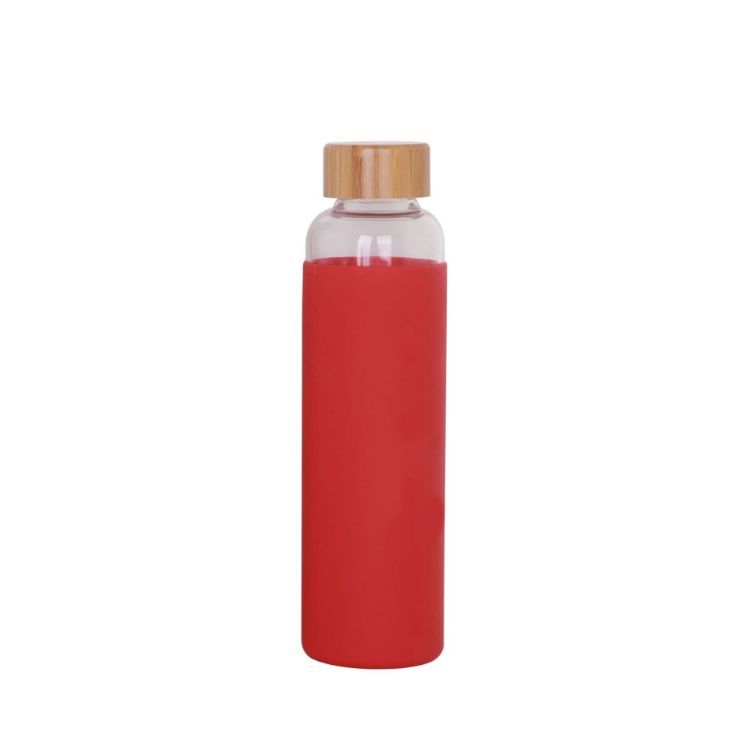 Picture of 550ml Glass Drink Bottle with Bamboo Lid