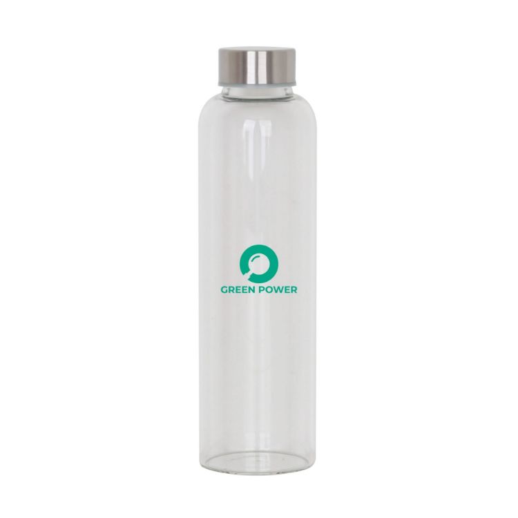 Picture of 550ml Glass Drink Bottle with Stainless steel Lid