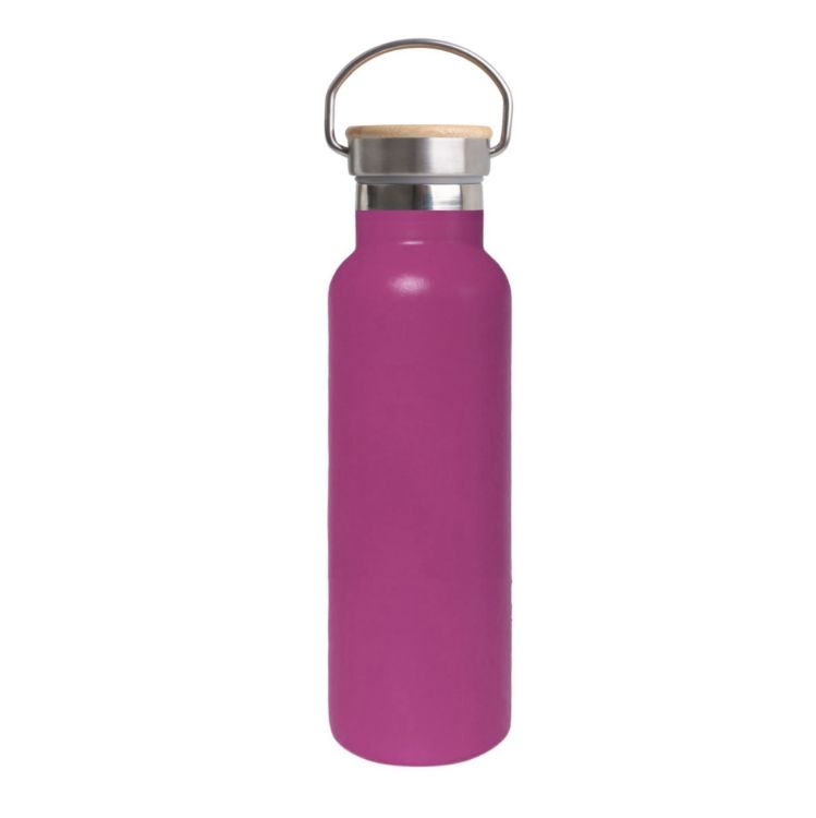 Picture of 600ml Double Wall Vacuum Bottle with Bamboo Lid