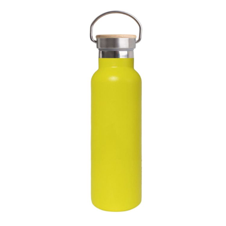 Picture of 600ml Double Wall Vacuum Bottle with Bamboo Lid