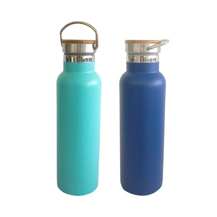 Picture of 600ml Double Wall Vacuum Bottle with Bamboo Lid