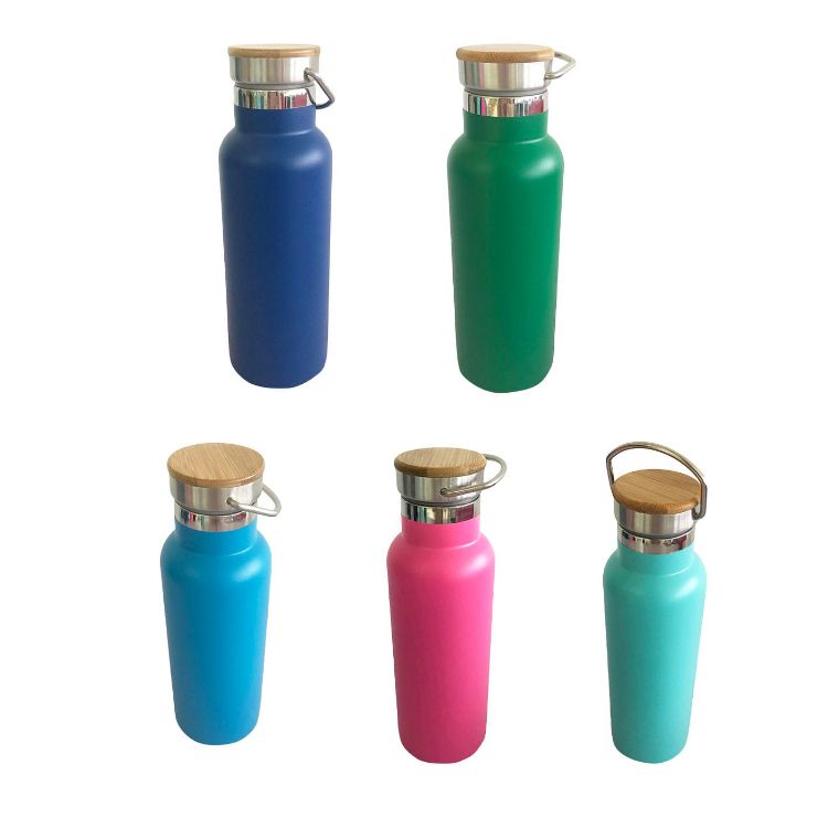 Picture of 500ml Double Wall Vacuum Bottle with Bamboo Lid