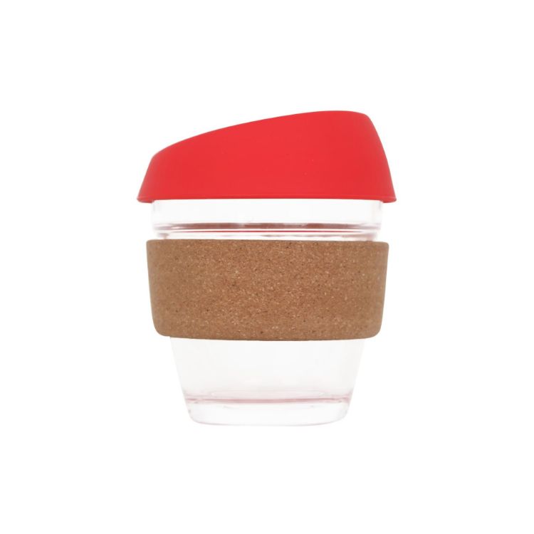 Picture of 8 OZ Reusable Glass Coffee Cup with Cork Band