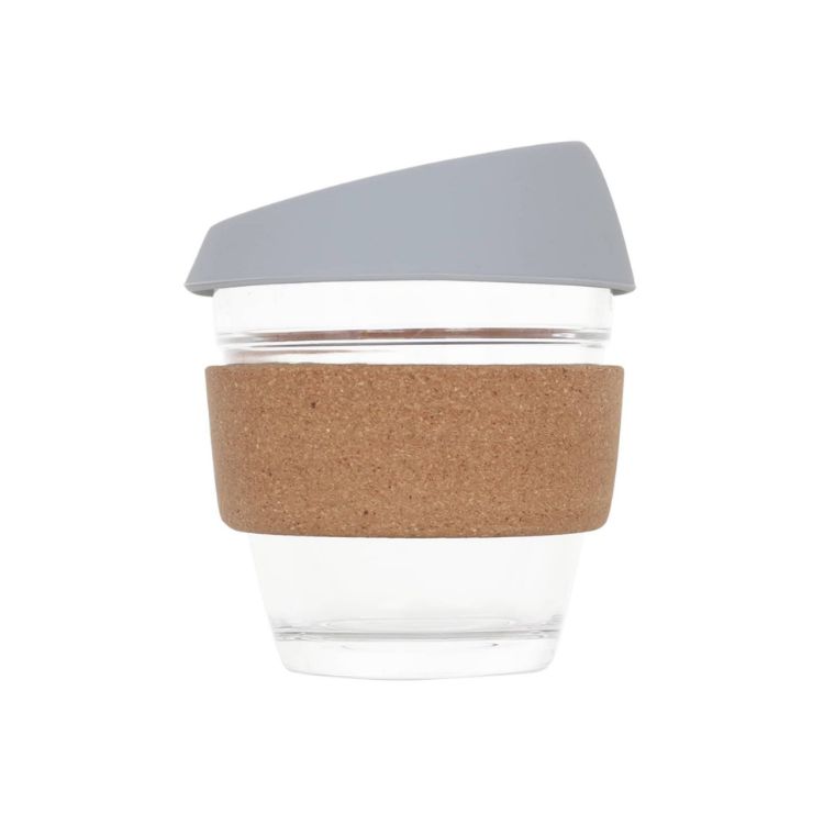 Picture of 8 OZ Reusable Glass Coffee Cup with Cork Band