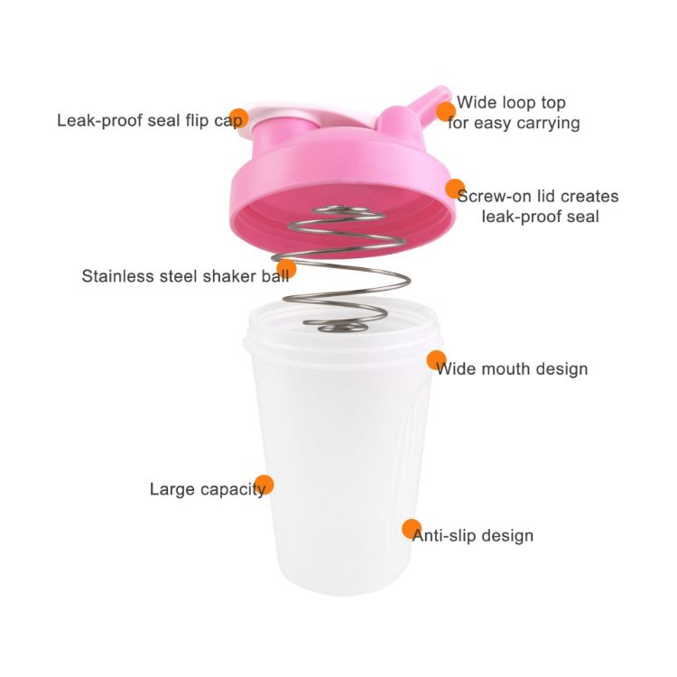 Picture of BPA Free Fitness Shaker Bottle with Loop 400ml