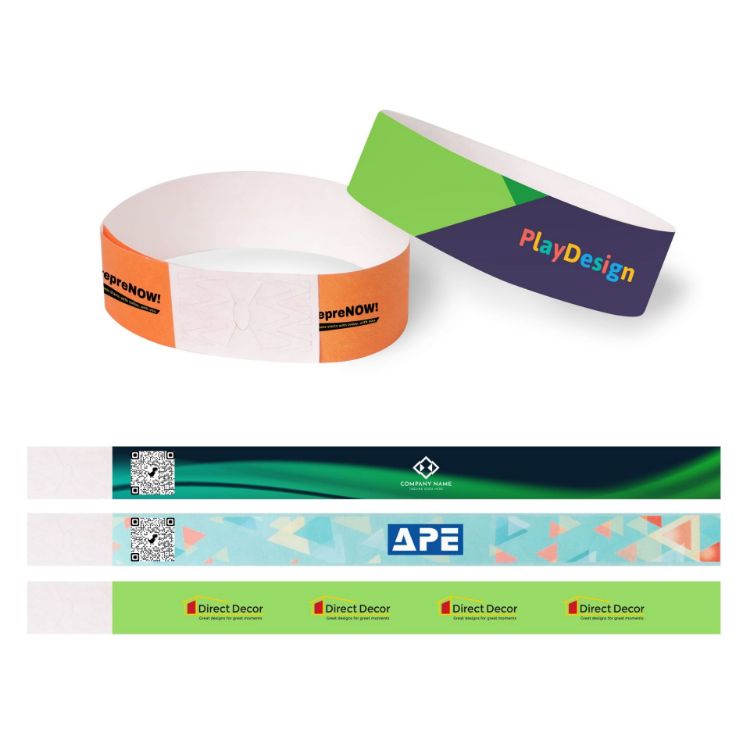 Picture of 19mm Width Disposable Full Colour Tyvek Wristband