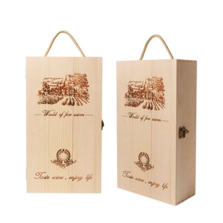 Picture of Double Bottle Wooden Wine Box