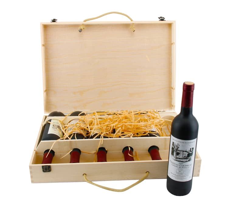 Picture of Six Bottles Vintage Wooden Wine Box