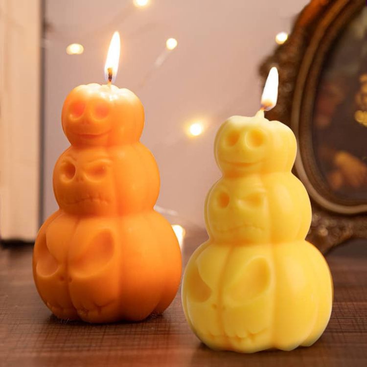 Picture of Triple Pumpkin Shape Candles