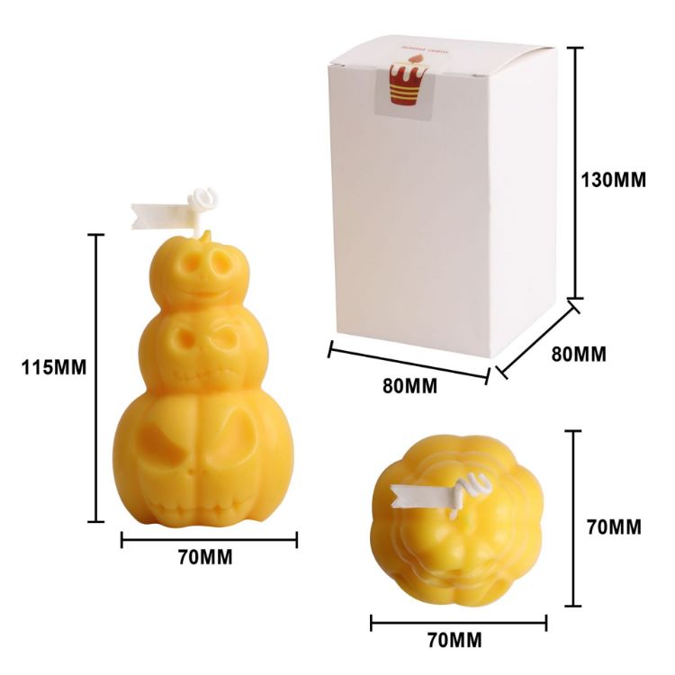 Picture of Triple Pumpkin Shape Candles